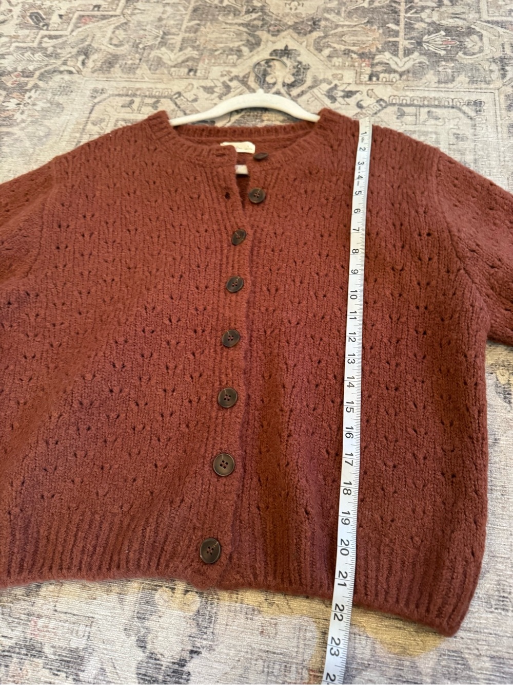 Rylee + Cru Button Down Sweater, Size Large - Picture 4 of 9